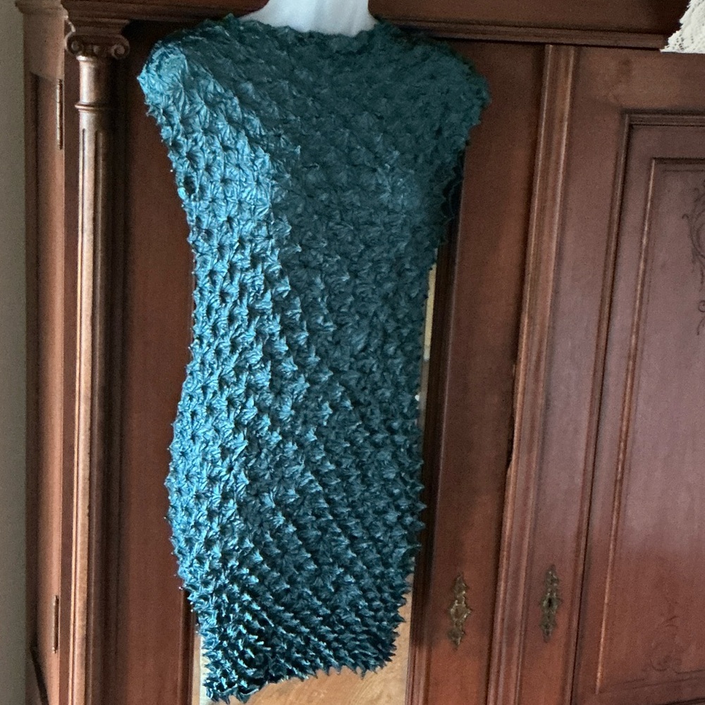 Zara Textured Teal Bodycon Dress